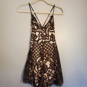 Express Black Lace Crossback Romper size 2